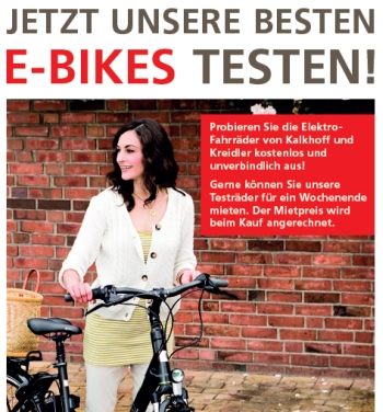 Elektro-Fahrräder testen bei Deterding in Nienburg und Pennigsehl