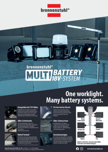 Das Brennenstuhl Multi Battery 18V System