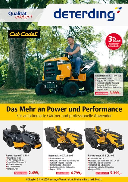 CUB CADET Aktionsflyer 2026