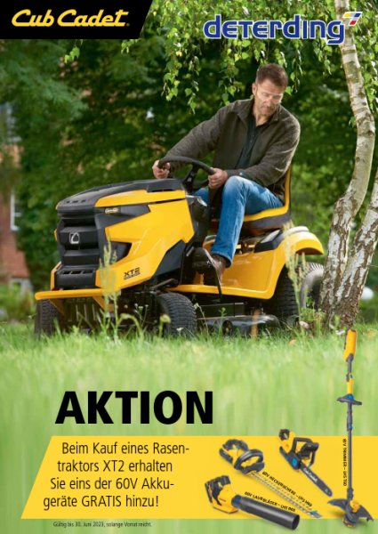 CUB CADET 60V Akku-Aktion zum XT2
