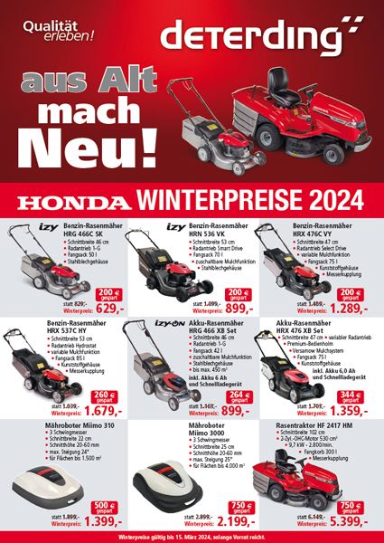 Honda Winterpreise 2022/23