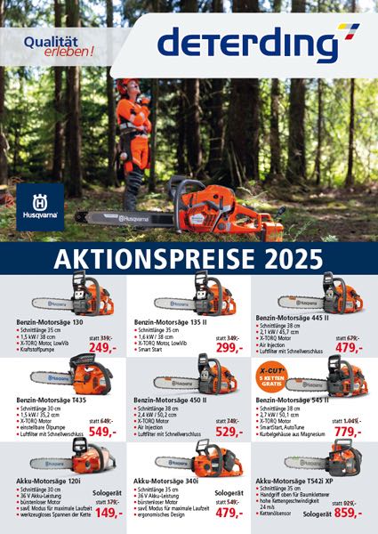 HUSQVARNA Motorsägen-Aktionspreise 2024