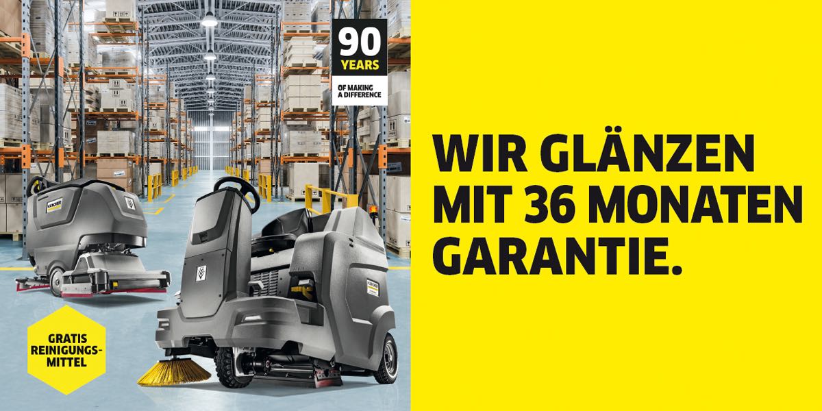Bodenreinigungs-Aktion mit 36 Monaten Garantie