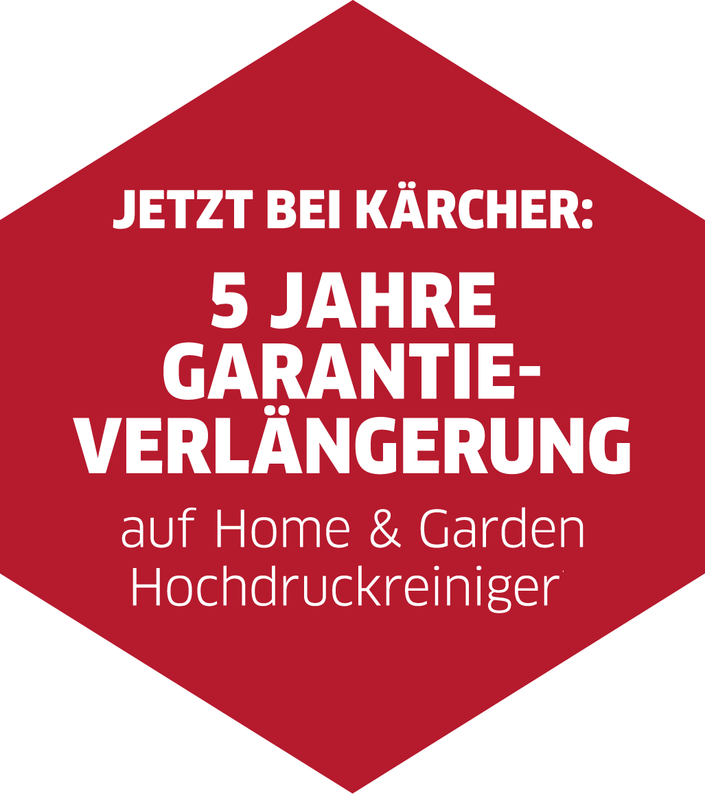 5 Jahre Garantie auf Hochdruckreiniger Home & Garden