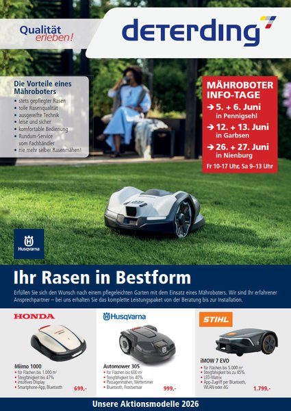 Mähroboter Info-Tage bei Deterding