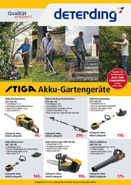 STIGA Akku-Gartengeräte Winter-Aktion