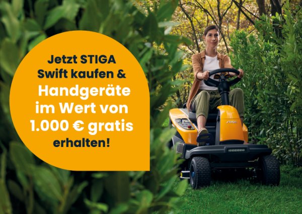 STIGA Akku-Aktion für den Aufsitzmäher SWIFT