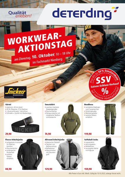 Workwear-Aktionstag am 10. Oktober in Nienburg