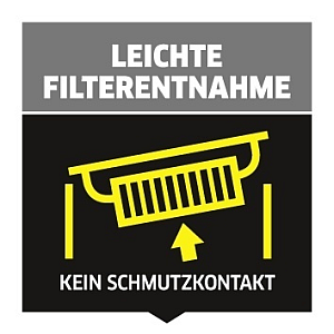 Logo Leichte Filterentnahme beim Aschesauger