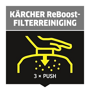 Logo KÄRCHER ReBoost beim Aschesauger