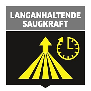 Logo Langanhaltende Saugkraft beim Aschesauger