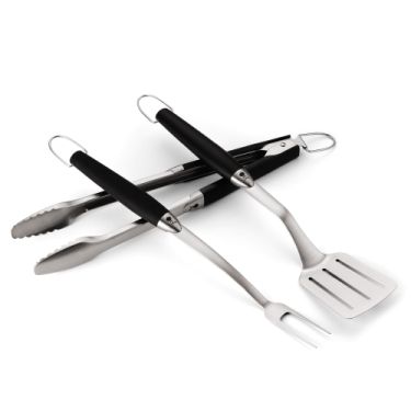 Weber Grillbesteck Premium 3-tlg Edelstahl, schwarz