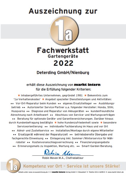 Urkunde 1a Fachwerkstatt 2022