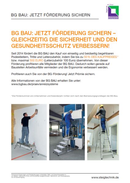 Steigtechnik - gefördert von der BG Bau