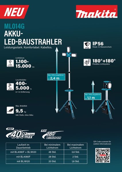MAKITA Akku-LED-Baustrahler ML014G
