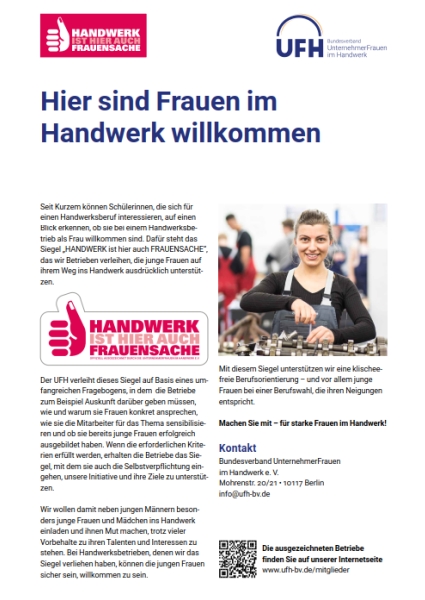 HANDWERK ist hier auch FRAUENSACHE