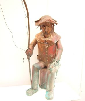 Kupfer-Figur Angler